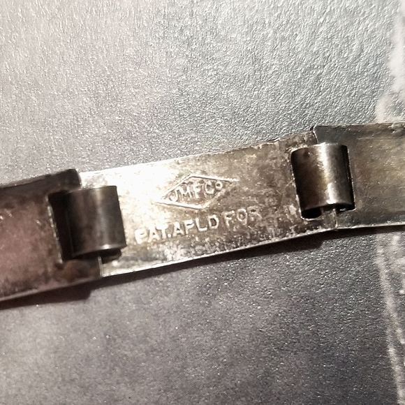 WWI yr1916 Antique Forget Me Not Sterling Panel Bracelet - Picture 8 of 10